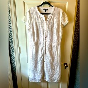 The Limited white lace dress with short sleeve